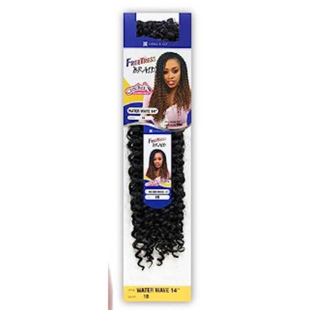 Freetress Synthetic Bulk Crochet Braid - WATER WAVE 14" (1B Off Black)